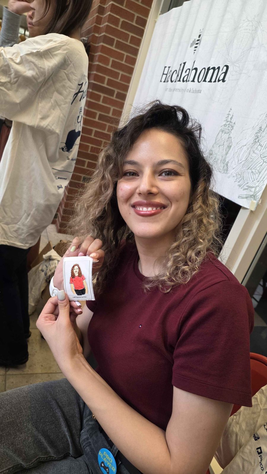 Sticker printed live by a model